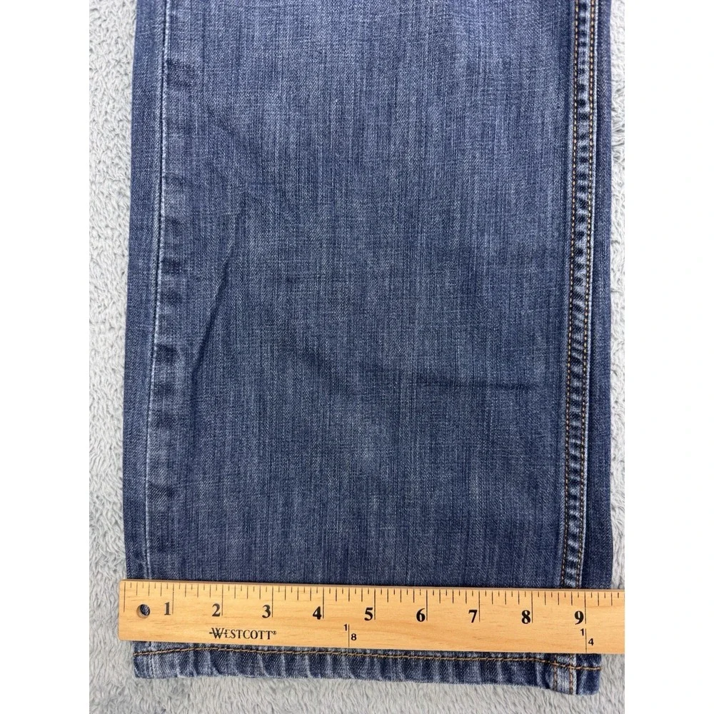 Levis 527 Jeans Men 36x32 Blue Slim Boot Distressed Whisker Denim Cowboy Western